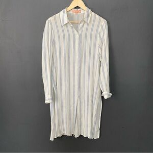 Striped Button-Up Shirt bathing suit cover up